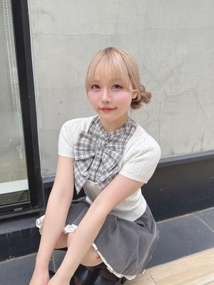 リボンシャツドッキングニット