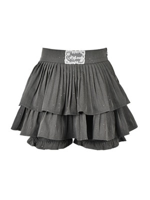Double Pleats Mini Skirt