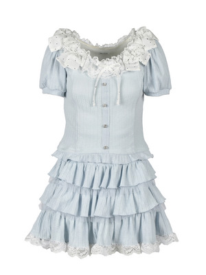 Ribbon Tiered Mini Skirt Set
