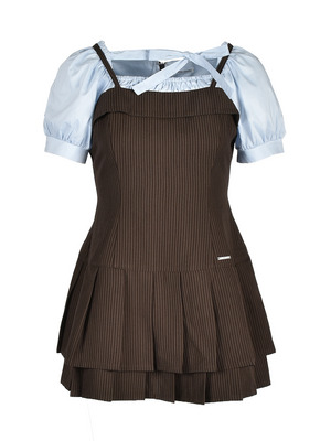 Double Pleated Ribbon Onepiece