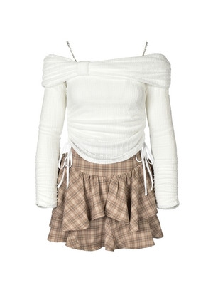 Ribbon Off Shoulder Bijou Cami Set