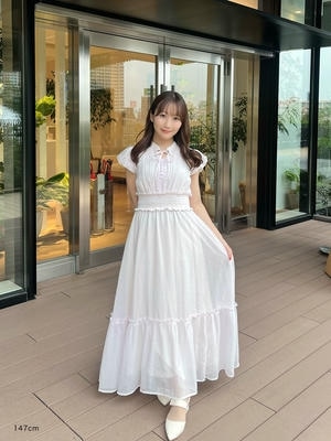ミニバルーンスリーブシフォンワンピース