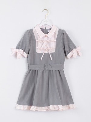 裾フリルベルトワンピース