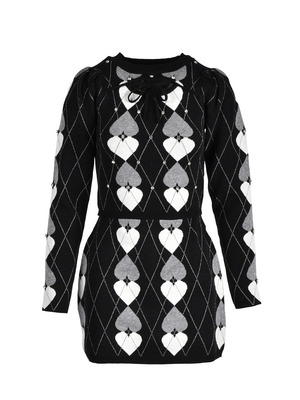 Heart Argyle Knit Set