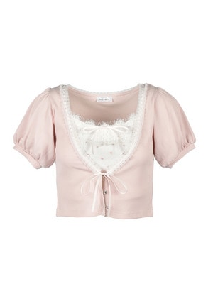 Lace Ribbon Cami Cardigan Set